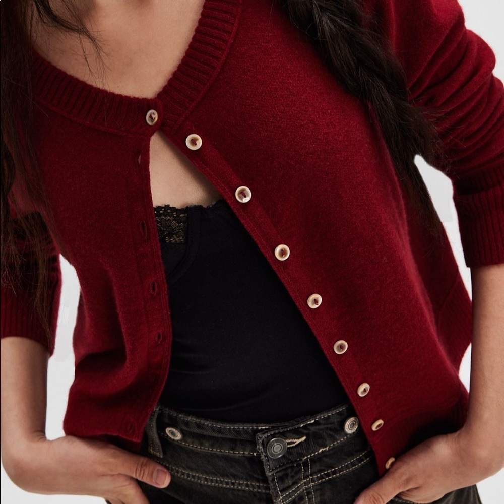 Free People Wine Red Cardigan! Barely worn!